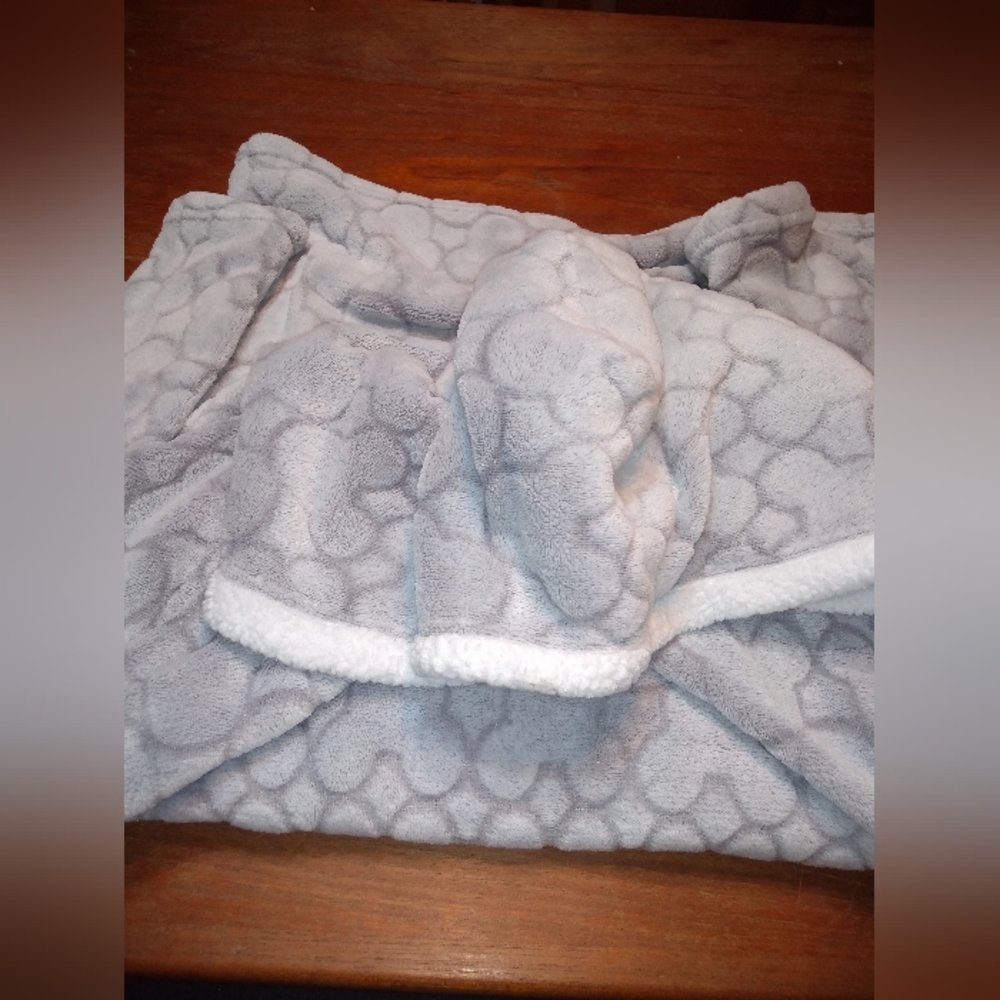 Disney Lounge Hoodie, Grey, Size Medium, Mickey Mouse Pattern, Super Soft - Picture 3 of 9